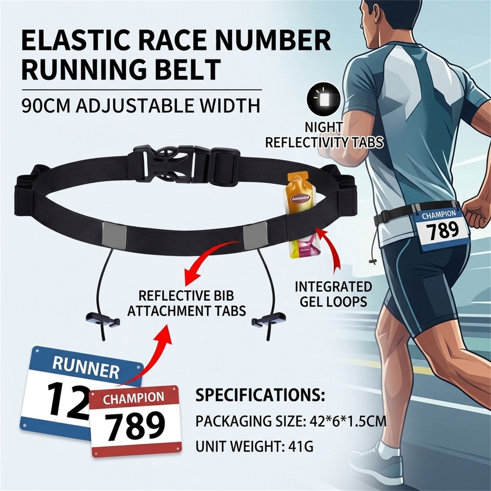 Odblaskowy pas na numer starto – Running Gear Belt recenzja i cena