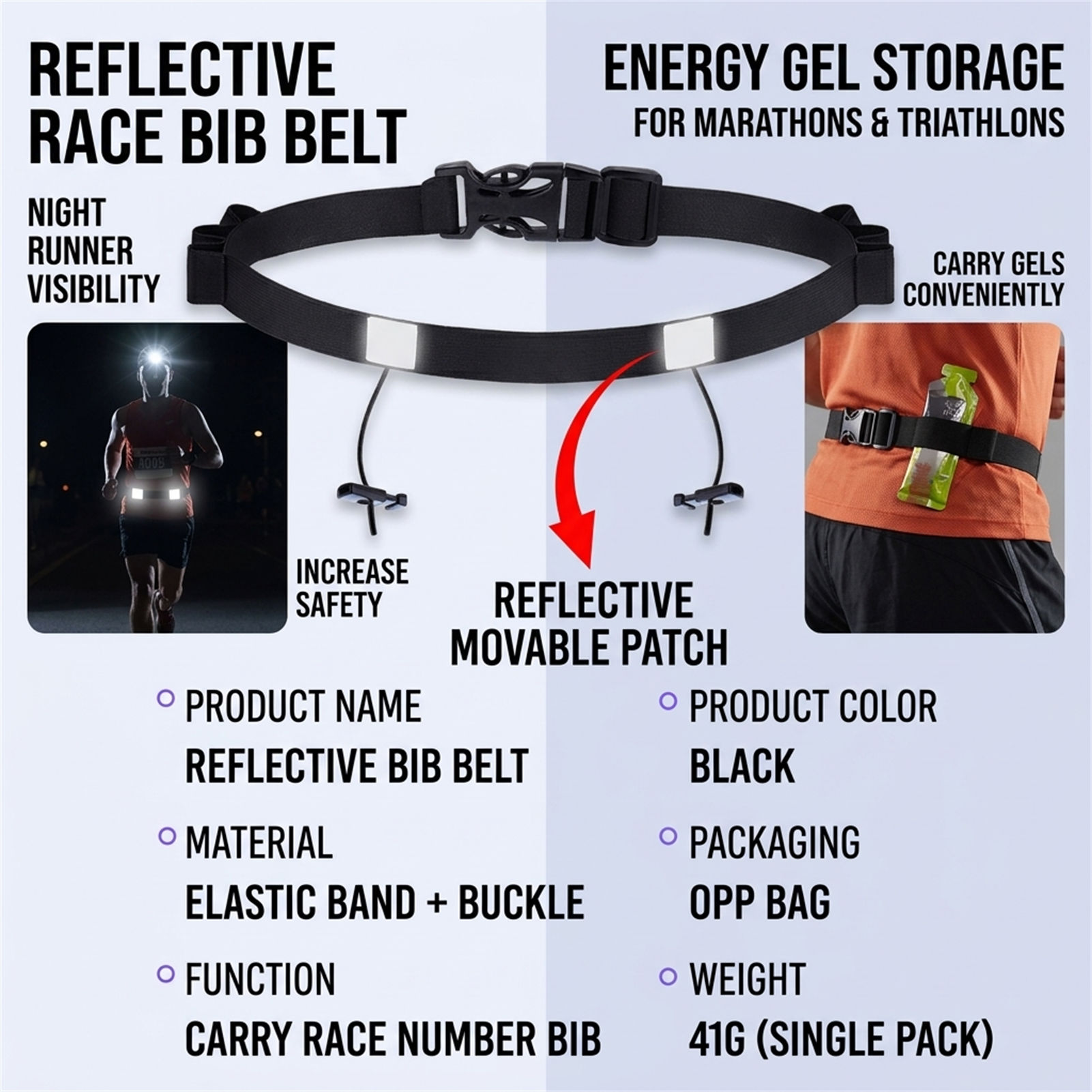 Odblaskowy pas na numer starto – Running Gear Belt recenzja i cena